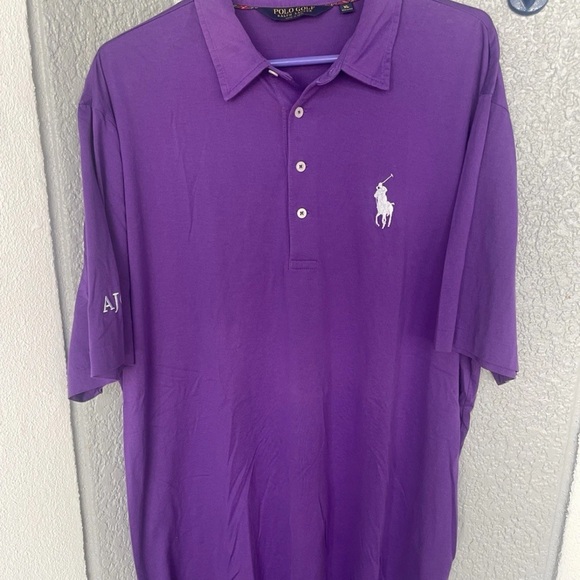 Ralph Lauren Polo Golf Vintage Lisle Short Sleeve Shirt Mens XL Purple - Picture 3 of 11